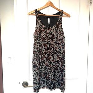 Kensie Animal print mini dress layered shift dress